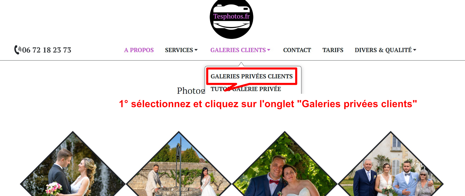 onglet galeries privées